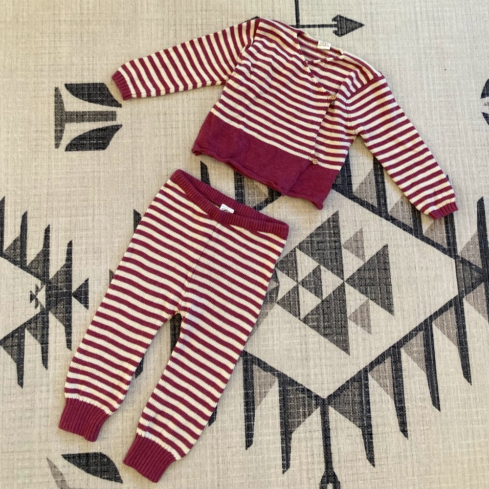 egg by susan lazar knit stripped outfit, 24 mo